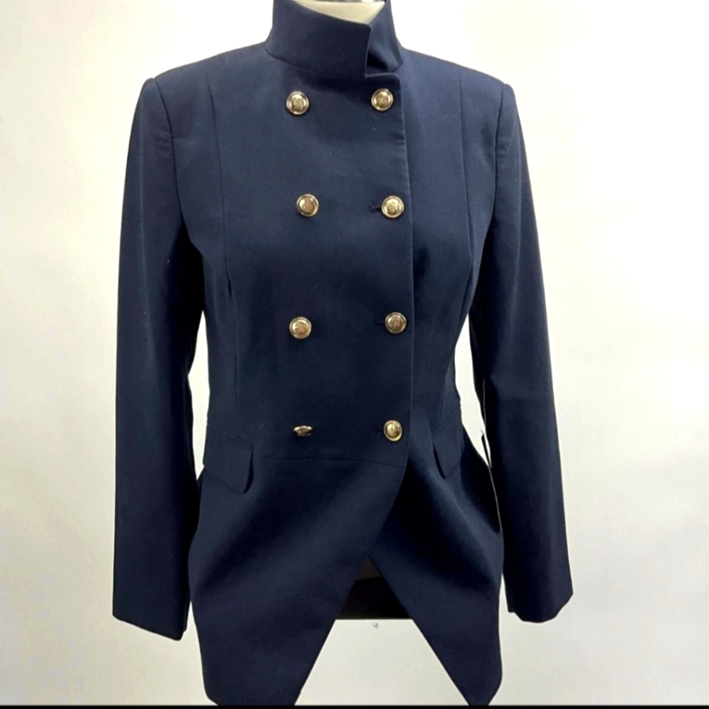 Zara basic collection navy blue double breasted jacket